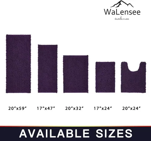 Miniatura 190 de Walensee Alfombra de baño antideslizante (24x17 pulgadas, rosa polvoriento) absorbente de agua, súper suave, lanuda de felpilla, lavable a máquina