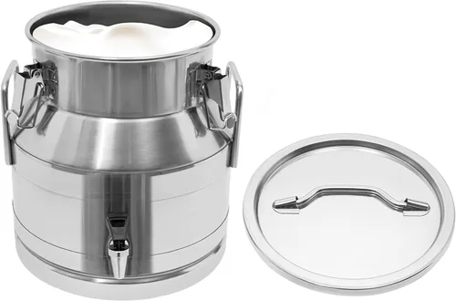 Miniatura 14 de LOYALHEARTDY Lata de leche de 10L/2.64 galones, latas de transporte de leche de acero inoxidable, cubo de vino, jarra, jarra de aceite, barril