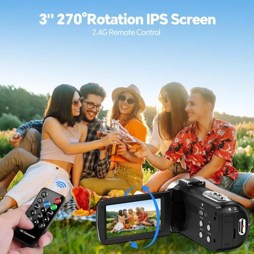 Miniatura 8 de Videocámara Cámara de video 4K Cámara digital para vlogging 42MP 3 "Pantalla de rotación de 270° 18X Zoom Digital Cam Corder para YouTube con 2