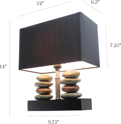 Miniatura 2 de Elegant Designs LT1147-BLK Zen Garden - Lámpara de mesa apilada, color negro
