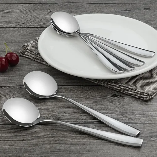 Miniatura 5 de Cucharas de sopa de 16 piezas, cucharas redondas de acero inoxidable para caldo