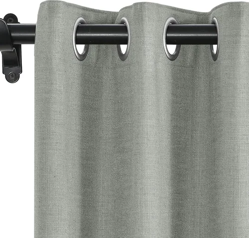 Miniatura 35 de Fcosie Cortinas opacas de lino 100 % opacas de 50 pulgadas de ancho x 63 pulgadas de largo, paneles de cortina con ojales para sala de estar
