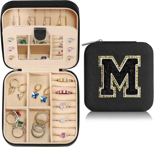 Caja organizadora de joyas, organizador de joyas, estuche de joyería de viaje, organizador de anillos, organizador de collares, caja organizadora de