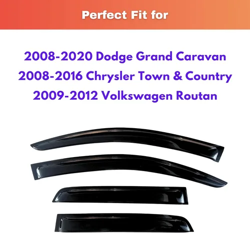 Miniatura 325 de KPY Visor de ventana compatible con Kia Soul 2009-2013, Protector contra lluvia de 4 unidades, deflectores de ventilación de ventana lateral