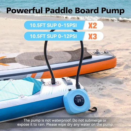 Miniatura 3 de Hydrohero Electric Paddle Board Pump, Rechargeable 20PSI High Pressure SUP Pump, Intelligent Dual Stage Inflation & Deflation, Auto-Off for Stand Up
