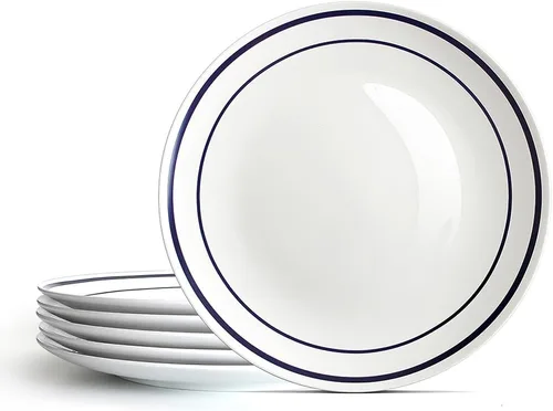 Miniatura 8 de YFWOOD Juego de 6 platos llanos de cerámica, juego de vajilla de cocina de 10.5 pulgadas, vajilla redonda contemporánea de porcelana, apta