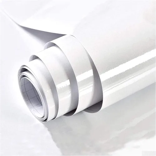 Miniatura 14 de TANONE Papel de contacto blanco de 17.7 x 196 pulgadas para encimeras de cocina, armarios, muebles, vinilo brillante autoadhesivo Blanco - Purpurina