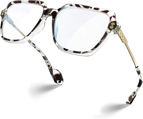 Miniatura 16 de VISOONE - Paquete de 2 anteojos de bloqueo de luz azul de gran tamaño con elegante marco cuadrado TR90 y patillas metálicas para mujeres y hombres