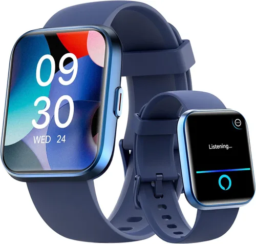 Miniatura 10 de Relojes inteligentes para hombre, Android y iPhone, 1.8 pulgadas HD Alexa reloj inteligente integrado con llamadas Bluetooth, IP68 impermeable