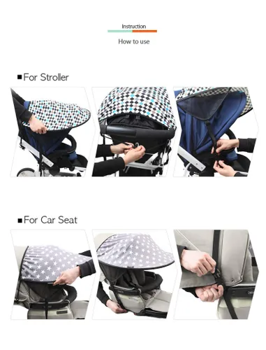 Miniatura 6 de Manito Parasol para cochecitos y asientos de coche - Scandi (azul diamante) UPF 50+ Diamante azul