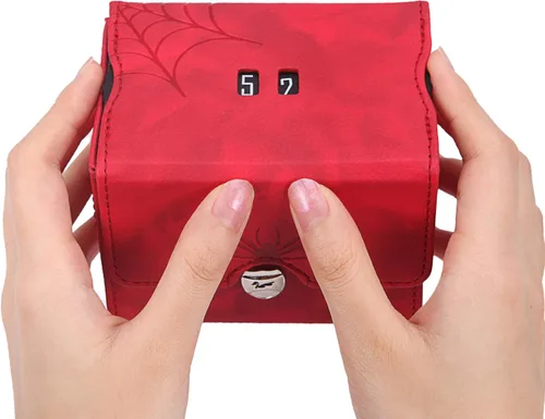 Miniatura 4 de Zoopin - Caja de cuero con contador de vida giratorio integrado (rojo)
