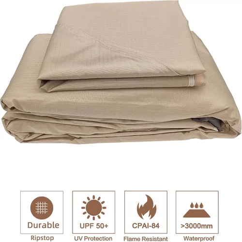 Miniatura 6 de SCOCANOPY - Toldo de repuesto color Beige Claro Ripstop para gazebo Lowe's Allen Roth 10 x 12 Modelo #GF-12S004B-1 / GF-12S004BTO Ripstop beige claro