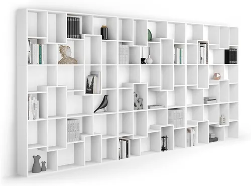 Miniatura 21 de Mobili Fiver, Iacopo XS Estantería con puertas de panel (63.31 x 31.5 pulgadas), color negro Ashwood, Made in Italy