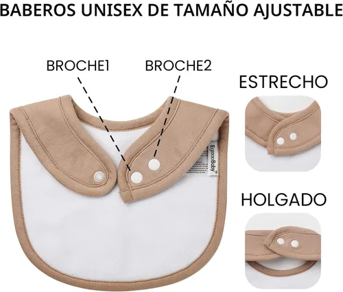Miniatura 5 de Paquete de 10 baberos de algodón a presión para bebé niño y niña, baberos súper suaves para dentición y alimentación Set Inspire