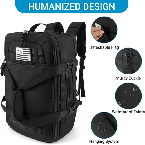 Miniatura 3 de Bolsa de gimnasio para hombre, Negro-2, Mediana, Moderno
