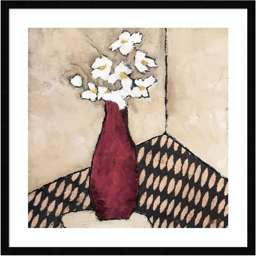 Miniatura 16 de Amanti Art Framed Wall Art Print 28x28 Retro Red Vase by Judi Bagnato, Abstract Wall Art, Modern Contemporary Decor, Medium Poster Painting Artwork