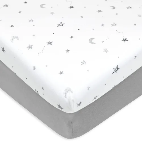Miniatura 12 de American Baby Company - Juego de 2 sábanas ajustadas de mini cuna 100% algodón natural 38" x 24" - Sábanas portátiles pequeñas y transpirables