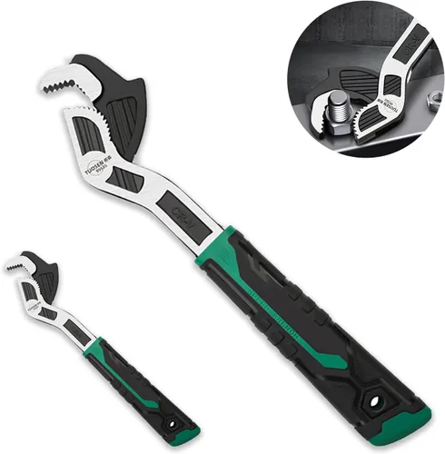 2PC Llaves Inglesas Ajustables – Ajuste de Tamaño Automático, 0.6"-1.38" (7-35MM) Llave Inglesa Rápida Autoajustable para Reparaciones de verde S+L