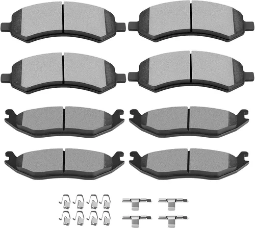 Miniatura 8 de SCITOO Juego de pastillas de freno de disco de cerámica delanteras y traseras para 2003-2005 para Infiniti G35, para Nissan 350Z para Altima