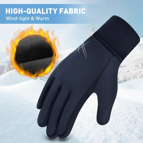 Miniatura 2 de EEFOW Guantes impermeables para pantalla táctil de invierno para niños guantes deportivos ligeros y cálidos para clima frío para niños de 6 a 12