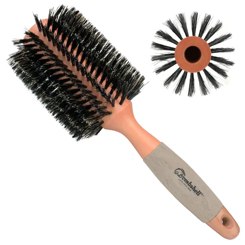 Miniatura 8 de Bombshell Cepillo Redondo de Madera de Abedul – 1.75 pulgadas de ancho, 10 pulgadas de largo, cerdas de jabalí, mango de madera natural
