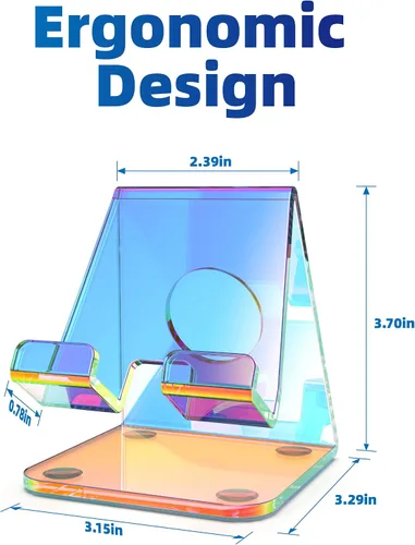 Miniatura 6 de Soporte acrílico para teléfono, soporte transparente para escritorio de oficina, tocador, encimera de cocina, mesita de noche, compatible con iPhone