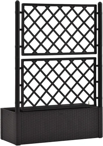 Miniatura 5 de Cama elevada de jardín con enrejado y sistema de riego automático, antracita, cama de jardín elevada, soporte de maceta elevado con estantes