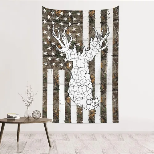 Miniatura 15 de JUHIOPOI Tapiz retro con bandera americana, decoración de pared, tapiz de arte para colgar en la pared, tapiz de pared para dormitorio, sala