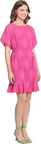 Miniatura 3 de Donna Morgan Vestido con cuello barco y mangas tipo kimono y dobladillo con volantes para mujer