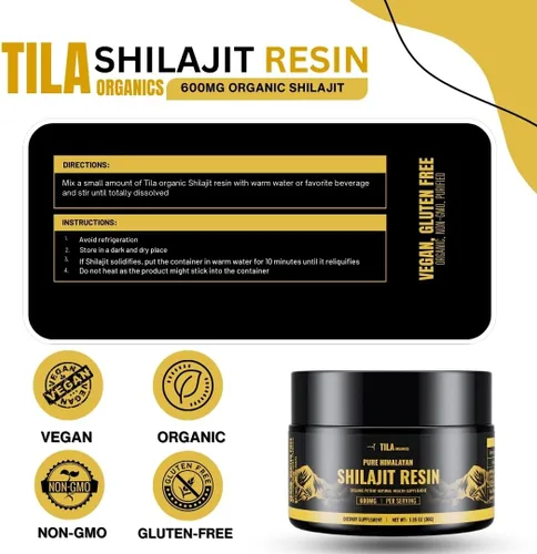 Miniatura 5 de Tila Resina pura Shilajit – Auténtico extracto del Himalaya con ácido fúlvico – para hombres y mujeres – Suplemento natural de alta resistencia
