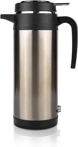 Calentador de agua para automóvil de 12 V, calentador de taza de viaje de calentamiento rápido, acero inoxidable, eléctrico, 40.6 fl oz, para