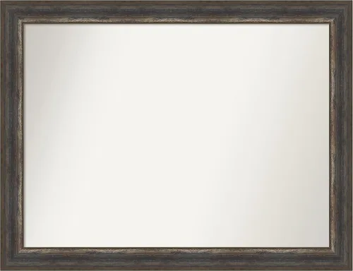 Miniatura 190 de Amanti Art Espejo de baño marrón para sobre el fregadero, 25 x 25 pulgadas, hecho a medida, espejo de tocador cuadrado marrón medio, marco de madera