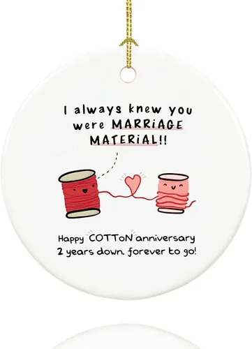 Miniatura 9 de Adorno de papel de aniversario de primer año para pareja, primera boda para 1 año, regalos de señor y señora, recuerdo de cerámica para primer