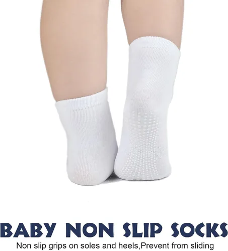 Miniatura 12 de EPEIUS Calcetines de bebé con empuñaduras para bebés y niños pequeños, calcetines antideslizantes de 6/12 pares