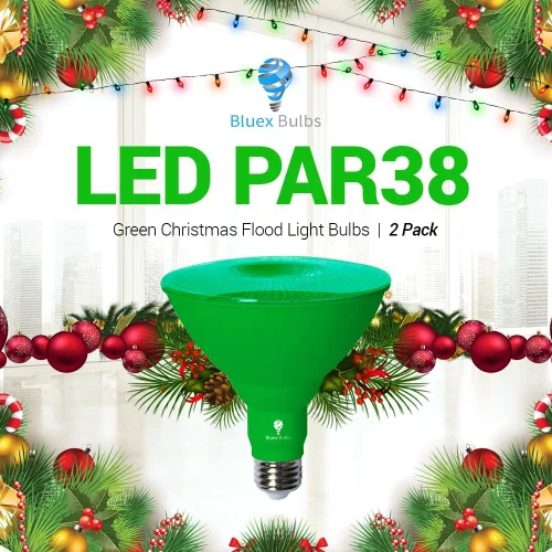 Miniatura 6 de Paquete de 2 luces de inundación color verde LED BlueX Par38, de 18 vatios (equivalente a 120 vatios), regulables, luces verdes LED base E26
