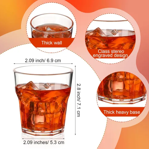 Miniatura 2 de Tioncy 50 vasos acrílicos de 4.5 onzas, vasos pequeños de whisky, vasos transparentes a granel, irrompibles, apilables, mezclados, mini tazas