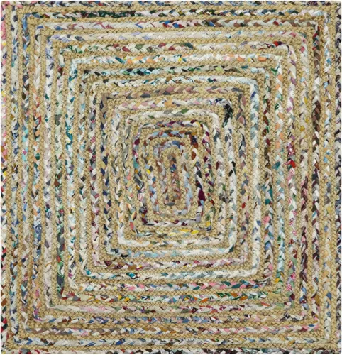 Miniatura 25 de Natural Jute Collection - Alfombra cuadrada de 3 x 3 pies, alfombra de yute trenzada a cuadros multicolor de 0.27 pulgadas de grosor, ideal