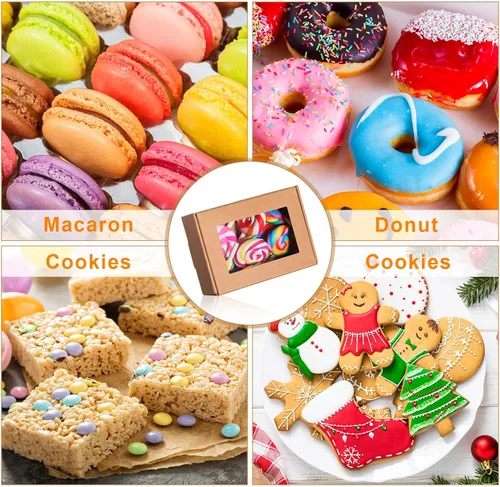 Miniatura 7 de Zonon 30 cajas de jabón para embalaje casero, mini cajas de regalo de papel kraft con ventana para panadería, dulces, jabón, embalaje de regalo