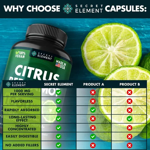 Miniatura 3 de (PAQUETE DE 2) Extracto de Bergamota Cítrica 1000mg - Suplemento de Bergamota Cítrica para la Salud Circulatoria, Inmunidad y Envejecimiento Cápsulas