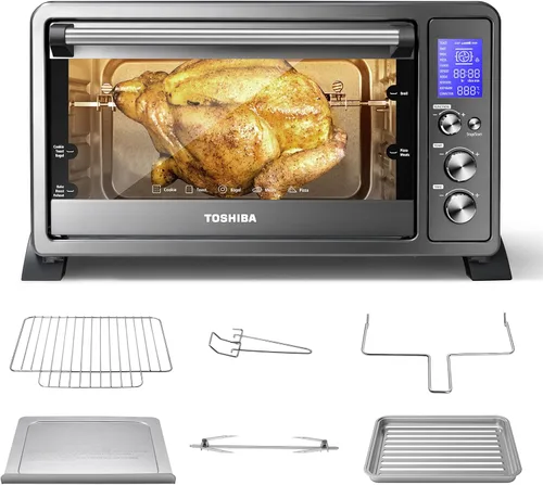 Miniatura 9 de Toshiba AC25CEW-BS Horno de convección digital, 6 rebanadas de pan/pizza de 12 pulgadas, digital Acero inoxidable