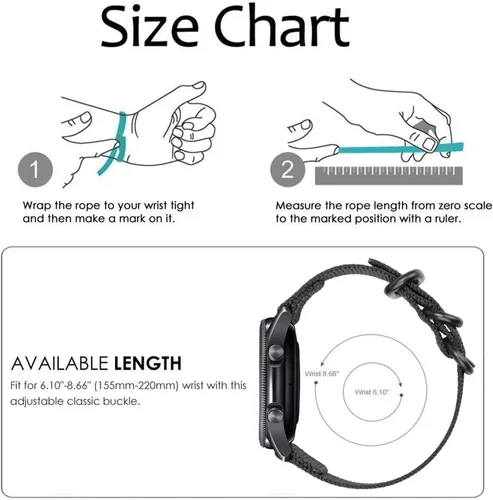 Miniatura 6 de Fintie - Correas deportiva de nailon suave de 0.87 pulgadas compatibles con Samsung Galaxy Watch 3 de 1.77 pulgadas, Galaxy Watch 1.81 pulgadas