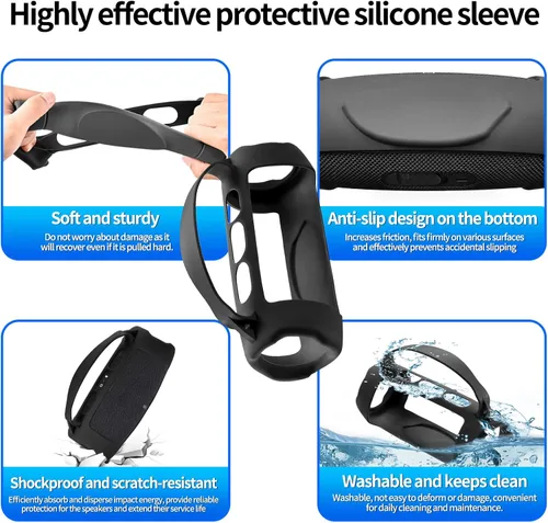 Miniatura 5 de Funda de silicona Charge 5, funda protectora de transporte portátil, bolsa de viaje con correa para el hombro para JBL Charge 5 Wi-Fi/Charge 5