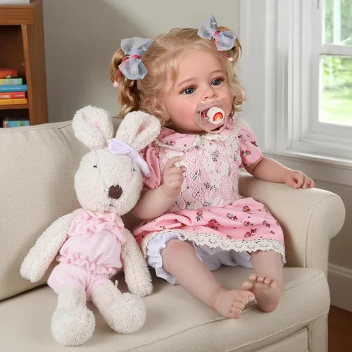 Miniatura 3 de CHAREX Muñeca realista Reborn Baby Girl – Muñeca realista hecha a mano de la vida real de 20 pulgadas, cuerpo con peso recién nacido, sensación