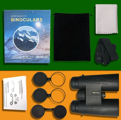 Miniatura 8 de BAK-4 - Prismáticos HD de 10 x 42 pulgadas para adultos de alta potencia, lente FMC profesional, binoculares de visión grande con visión clara