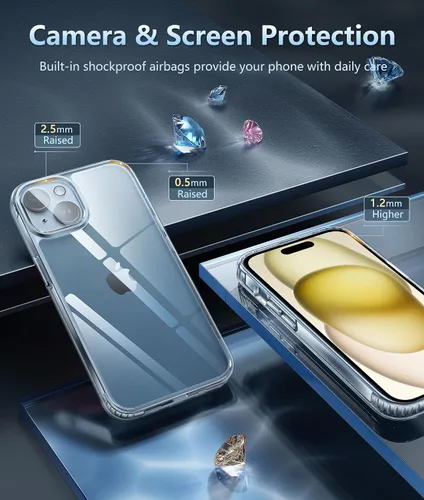 Miniatura 41 de FNTCASE Funda para iPhone 13 Pro-Max: Fundas magnéticas transparentes compatibles con Magsafe Slim anti amarillamiento protección contra caídas