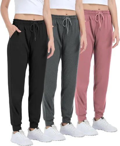 INTICOSI Pantalones deportivos ligeros para mujer, con bolsillos, para yoga, entrenamiento, correr, pantalones casuales