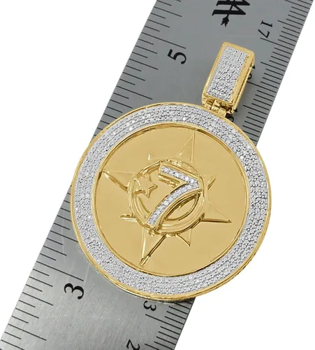Miniatura 3 de KingCrown Jewelers Dije musulmán de diamante auténtico auténtico para hombre de 0.40 quilates, 20+ gramos, 5% nación, cinco percentros, Allah