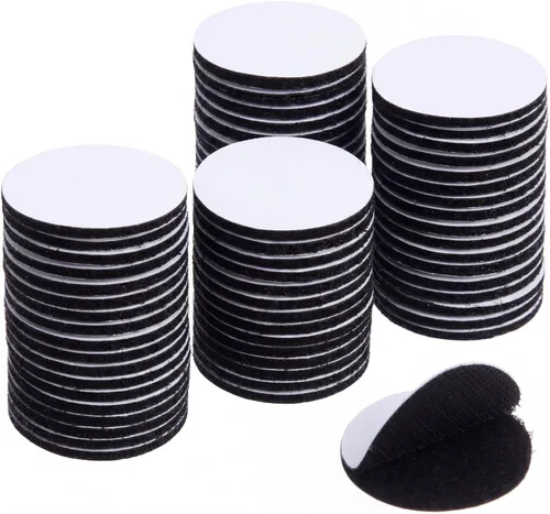 Miniatura 12 de WILLBOND 24 pares de parches de árbitro de 1 pulgada con puntos negros autoadhesivos redondos de doble cara de gancho y bucle, cinta adhesiva