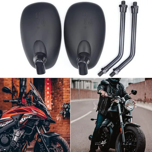Miniatura 3 de Espejos laterales retrovisores para manillar de motocicleta, 0.394 in para Honda Sports Bike Cruiser Chopper Dirt Bike Scooter