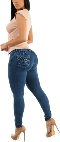 Miniatura 6 de Moda Xpress - Jeans ajustados con levantamiento de glúteos y cintura alta para mujer
